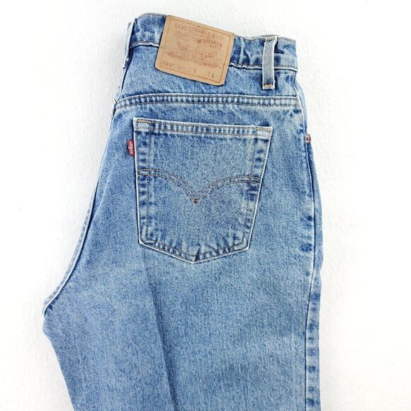 Levi's 551 Jeans Vintage 90s USA High Waist Relaxed Tapered Women 14 Long 33x32 - Picture 12 of 13